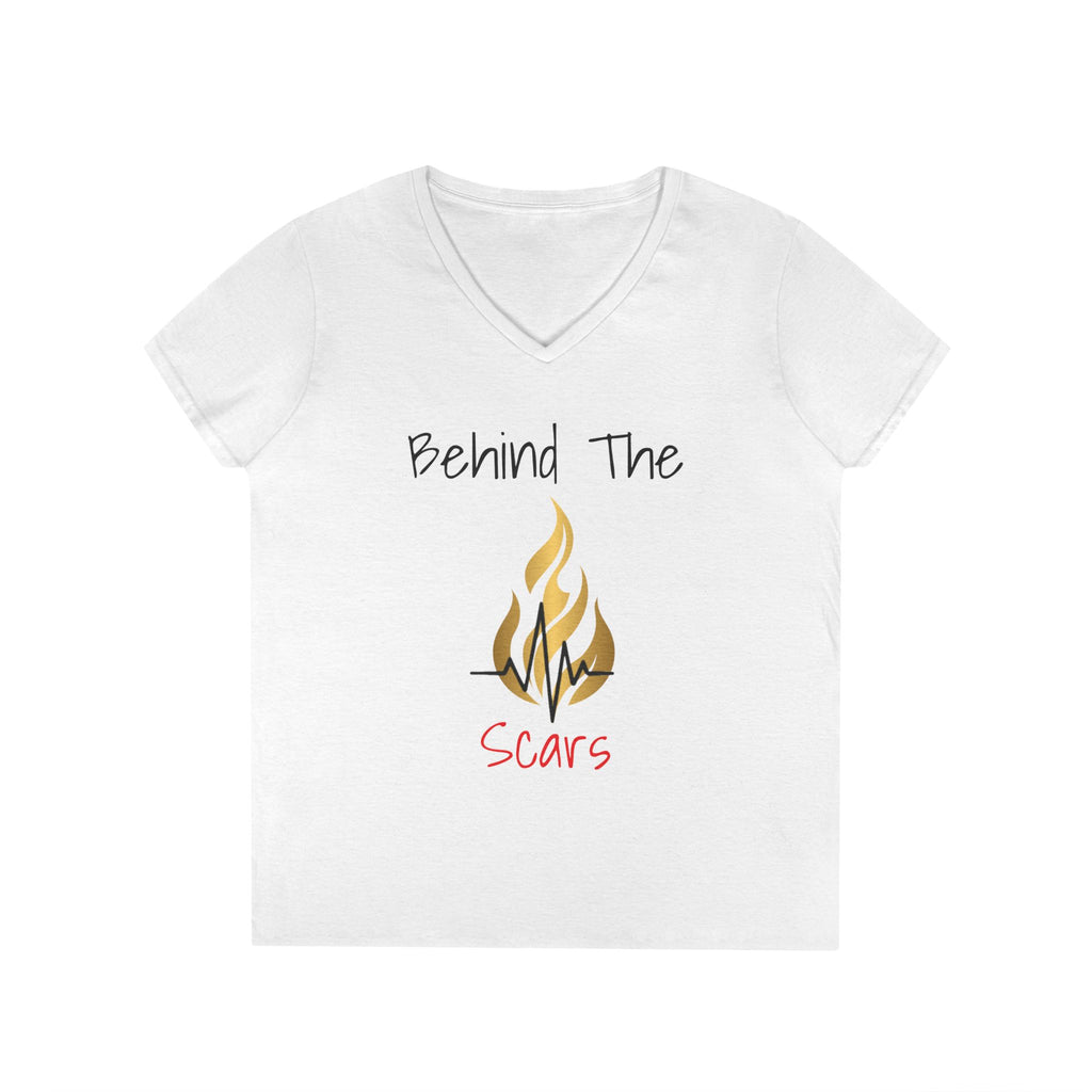 Behind The Scars Ladies' V-Neck Tee