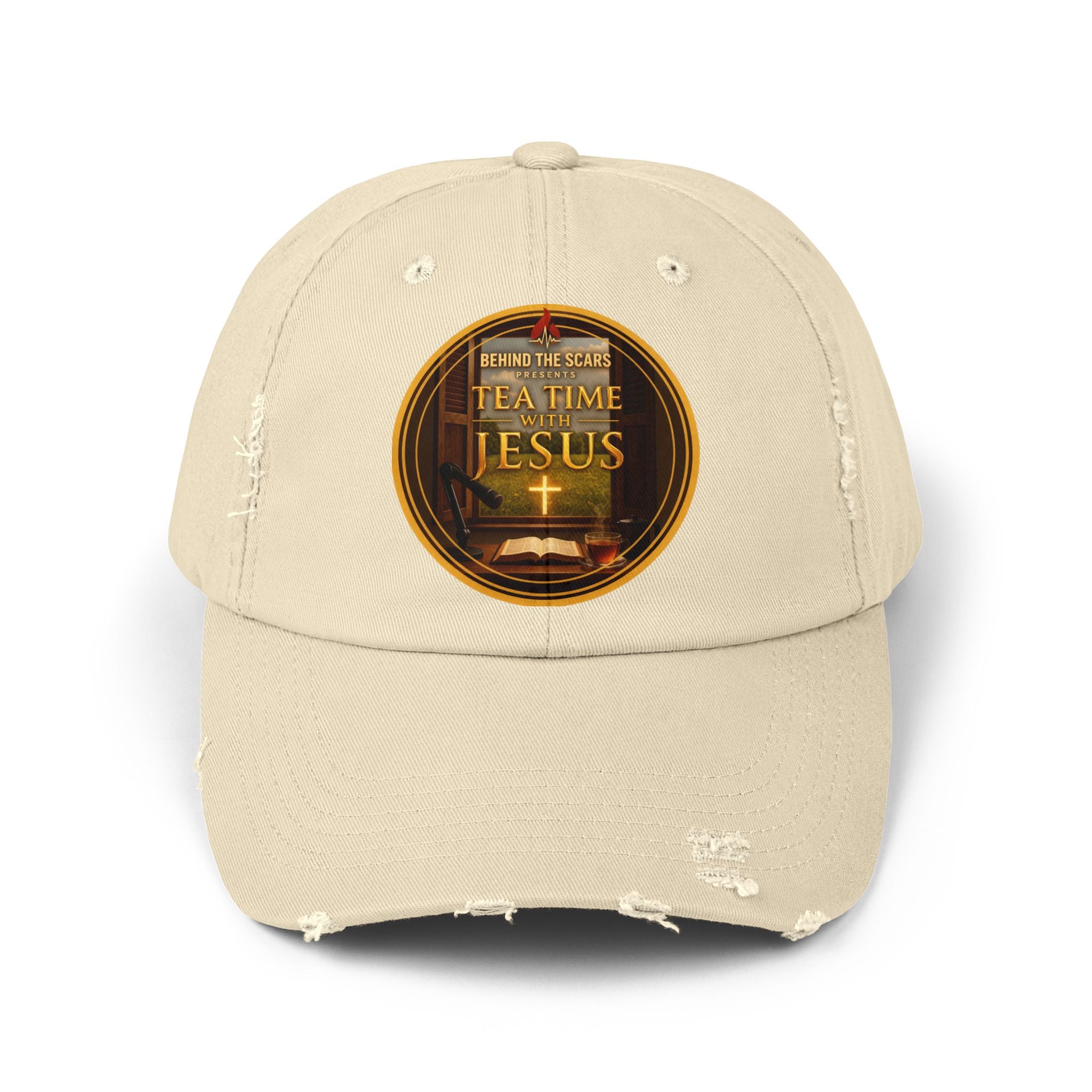 Tea Time with Jesus Distressed Cap