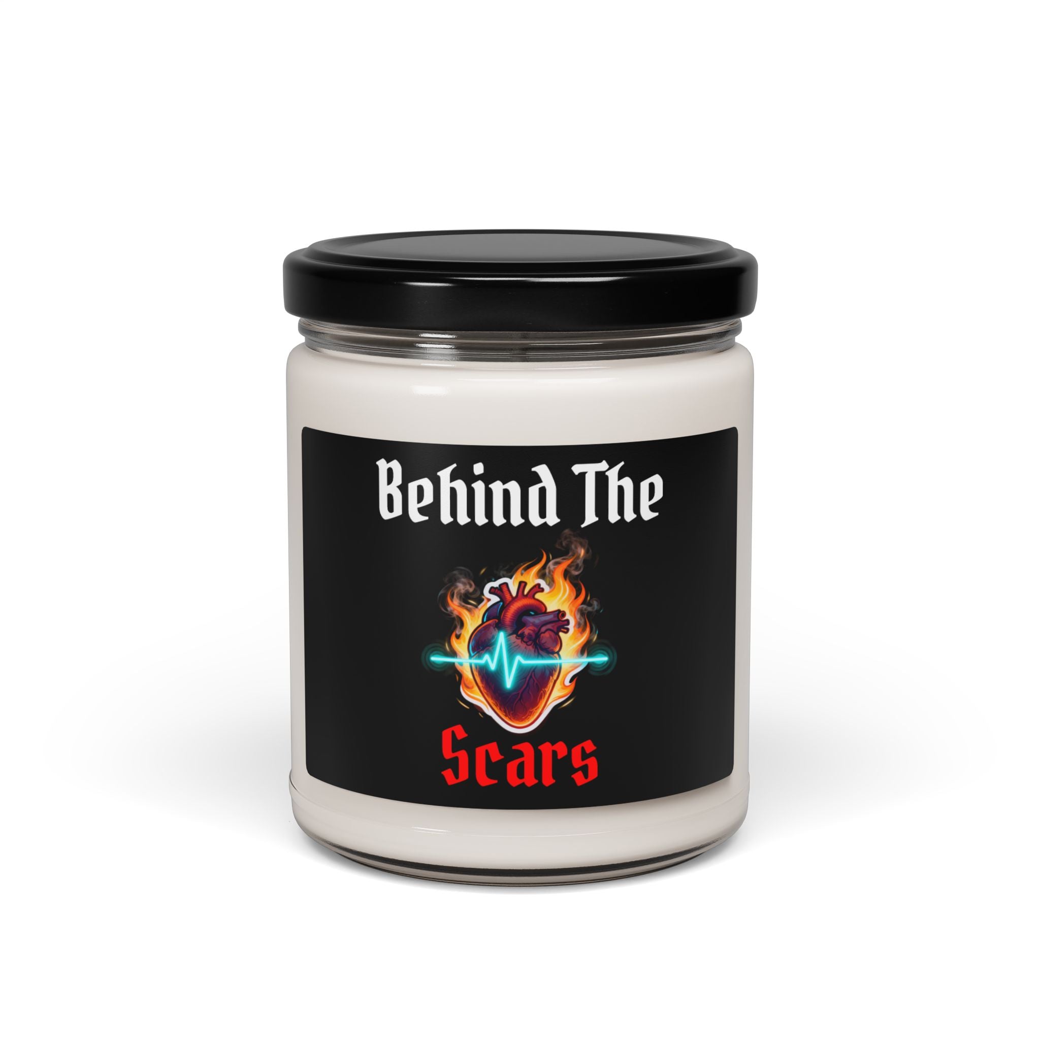 Flaming Heart Behind The Scars Candle