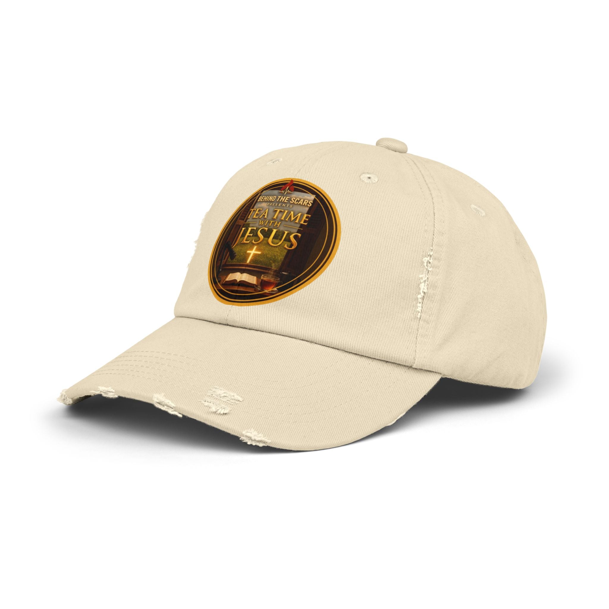 Tea Time with Jesus Distressed Cap