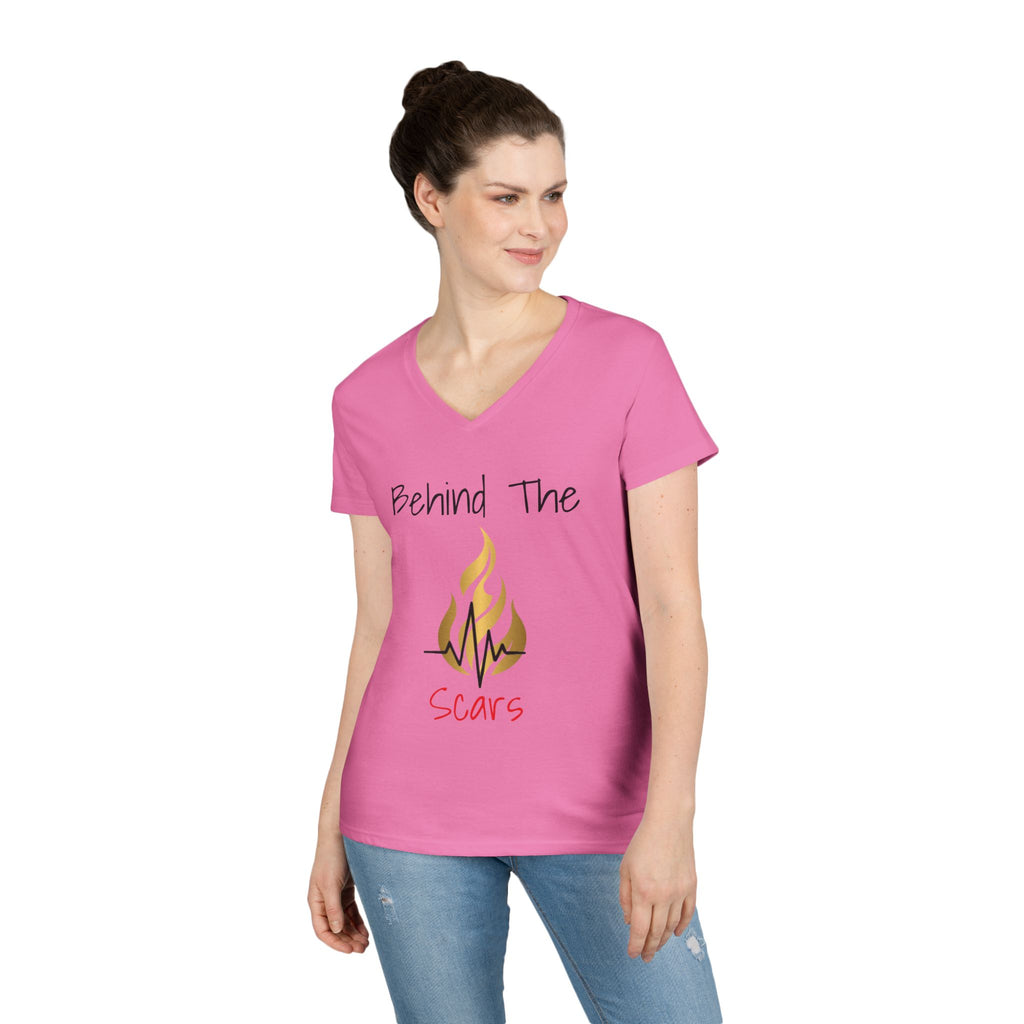 Behind The Scars Ladies' V-Neck Tee