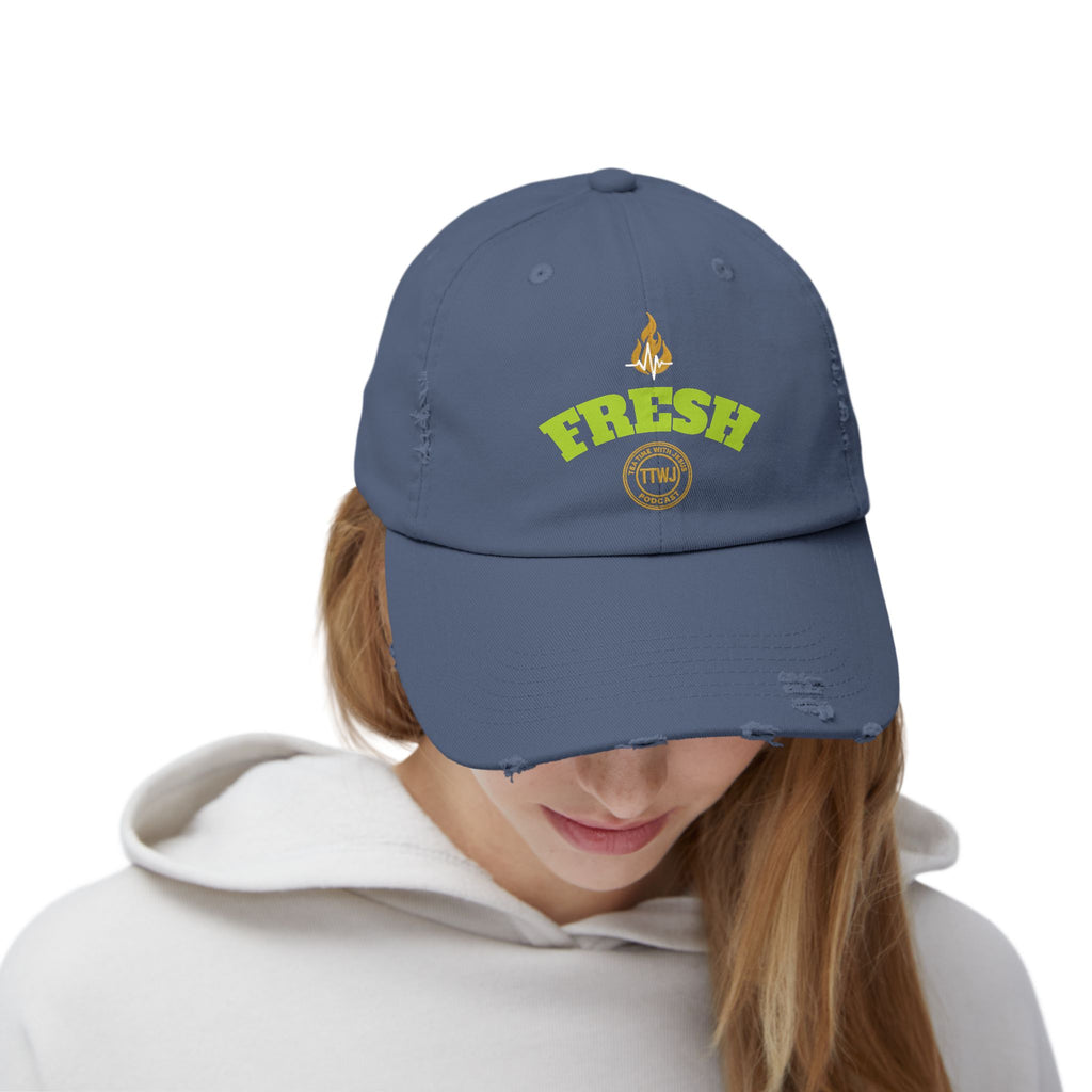 Tea Time with Jesus FRESH Distressed Cap