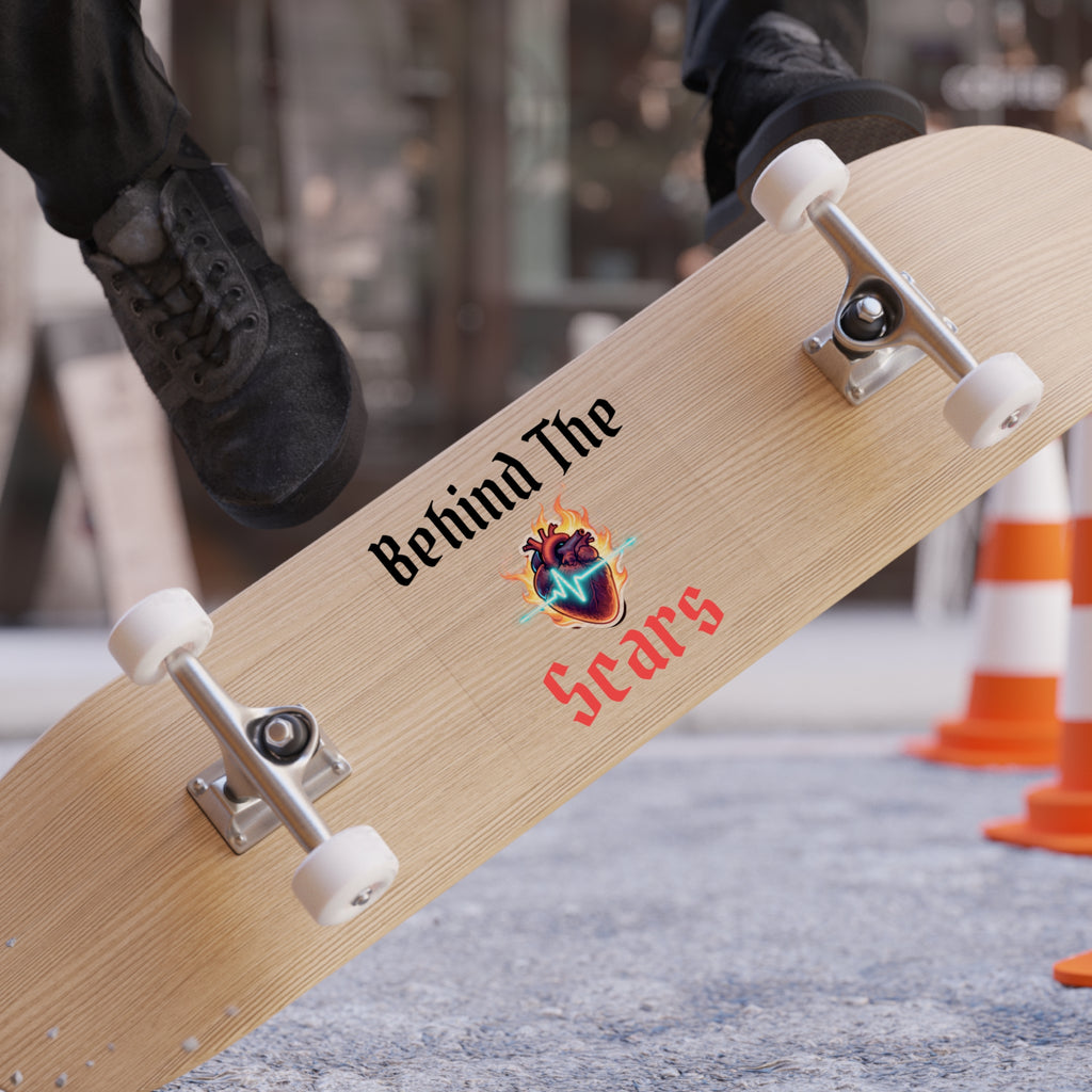 Sticker — "Behind The Scars" Heart Flame Transparent Outdoor Sticker
