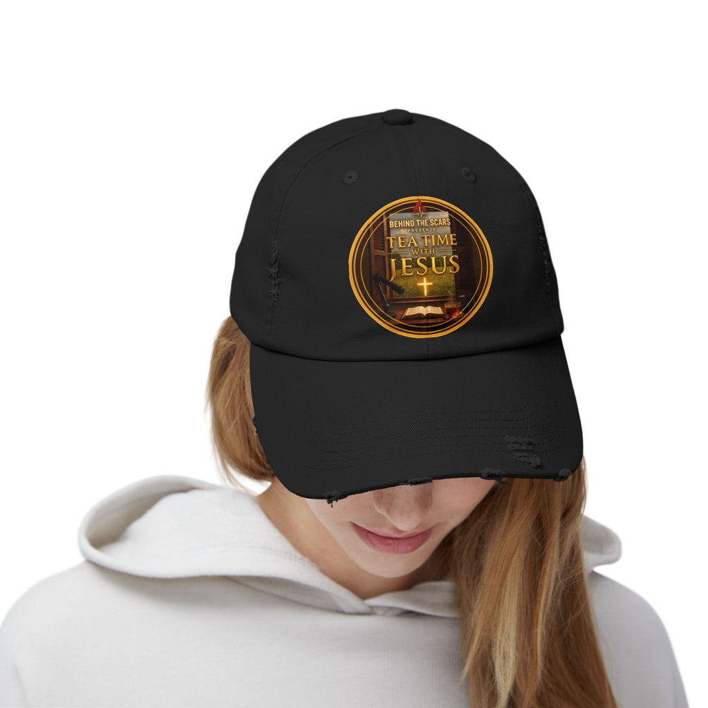 Tea Time with Jesus Distressed Cap