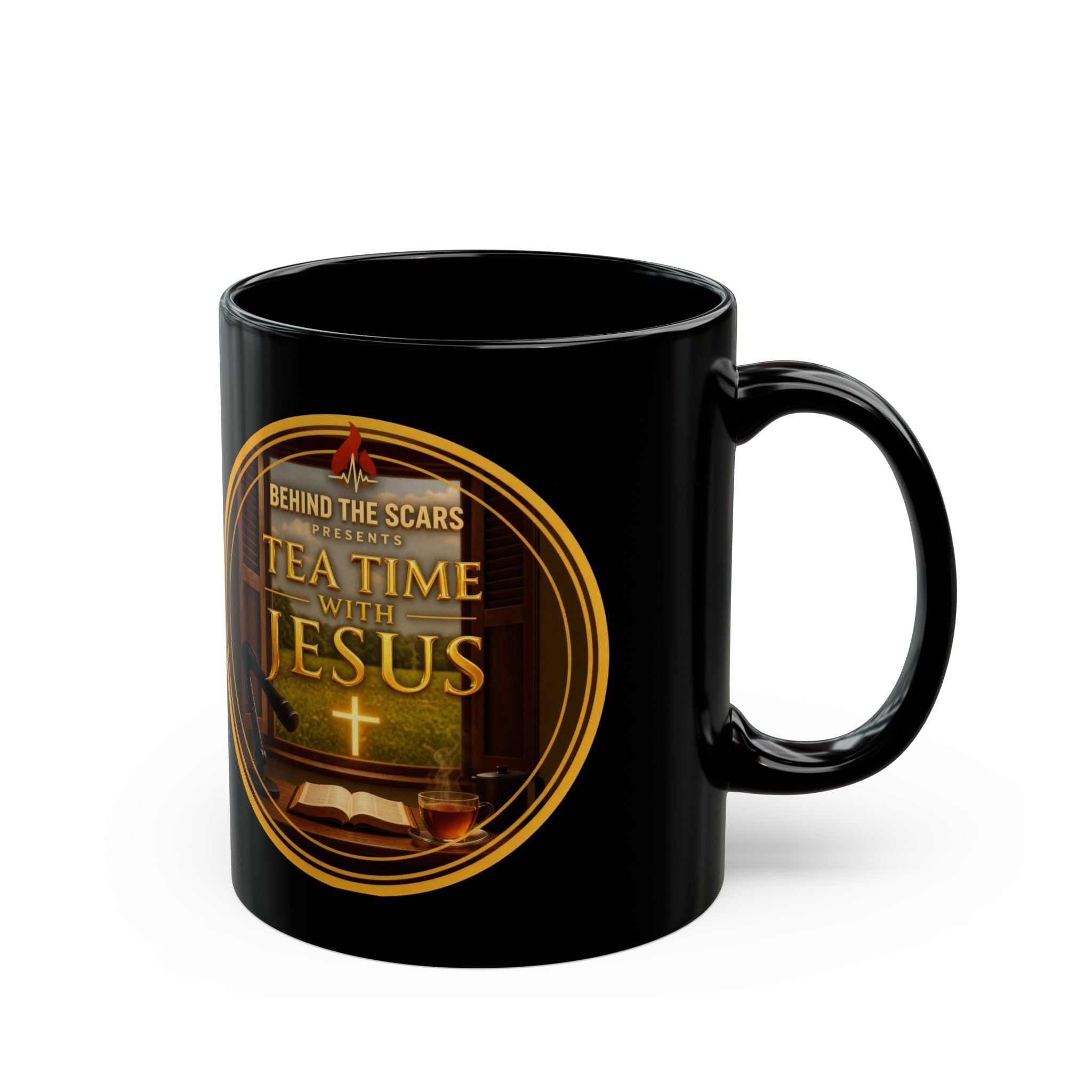 Jesus Tea Time Black Mug - 11oz & 15oz