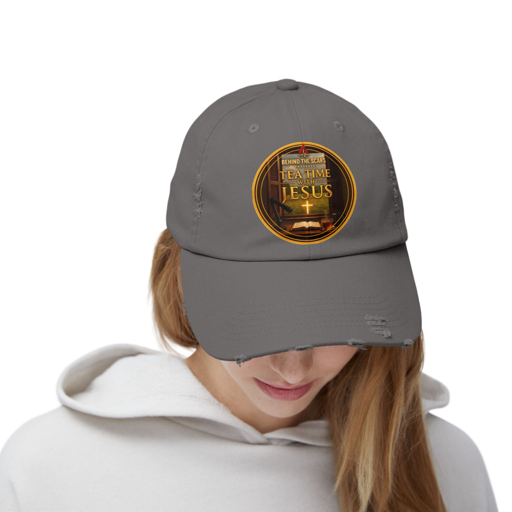 Tea Time with Jesus Distressed Cap