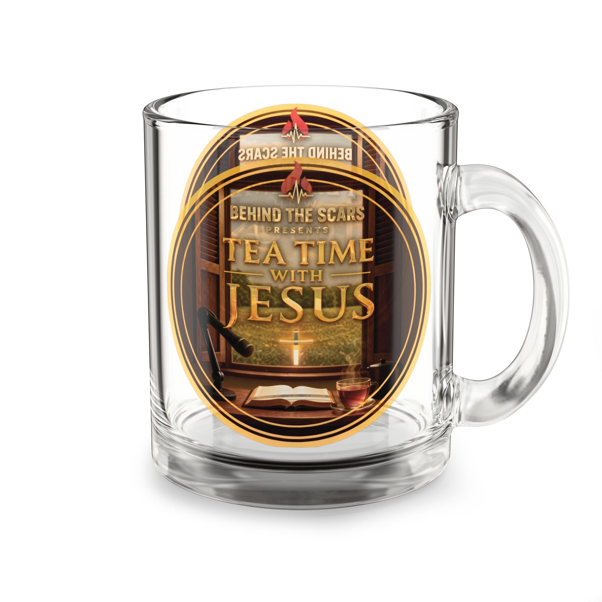 Tea Time with Jesus Glass Mug