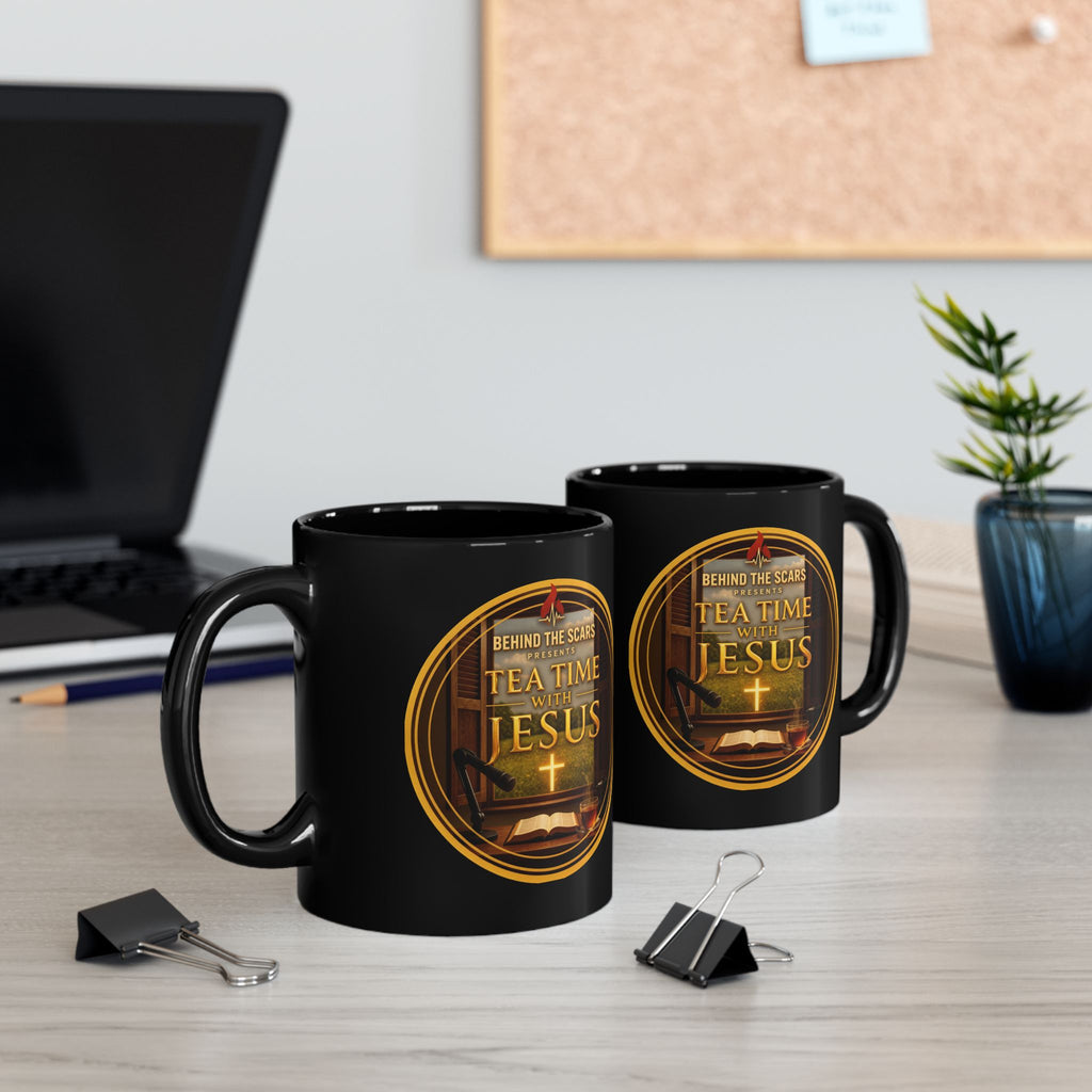 Jesus Tea Time Black Mug - 11oz & 15oz