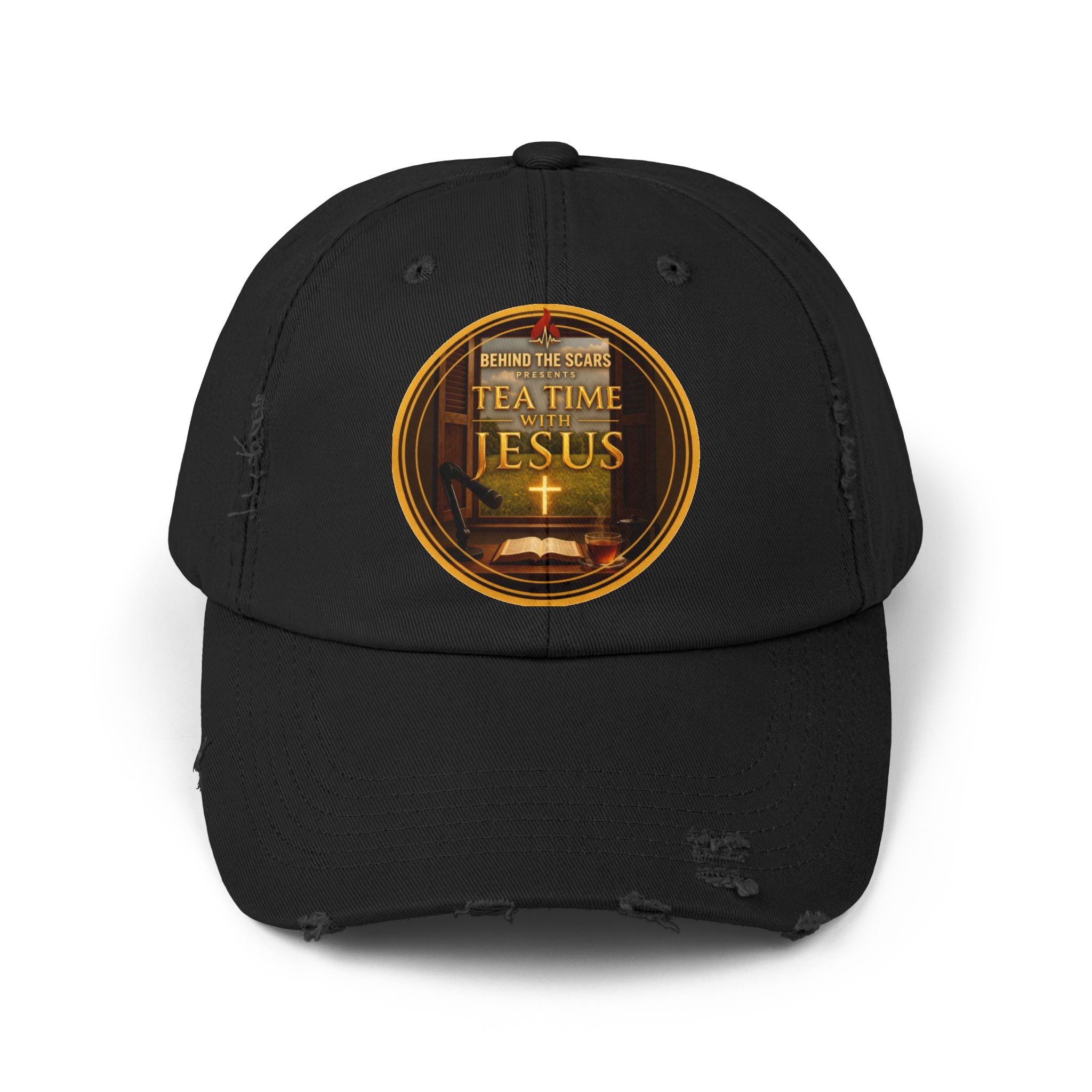 Tea Time with Jesus Distressed Cap