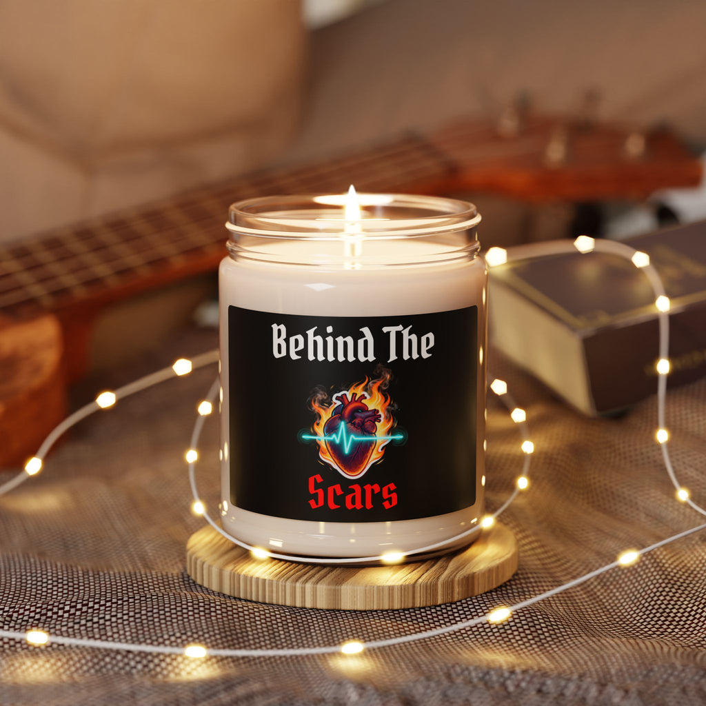 Flaming Heart Behind The Scars Candle