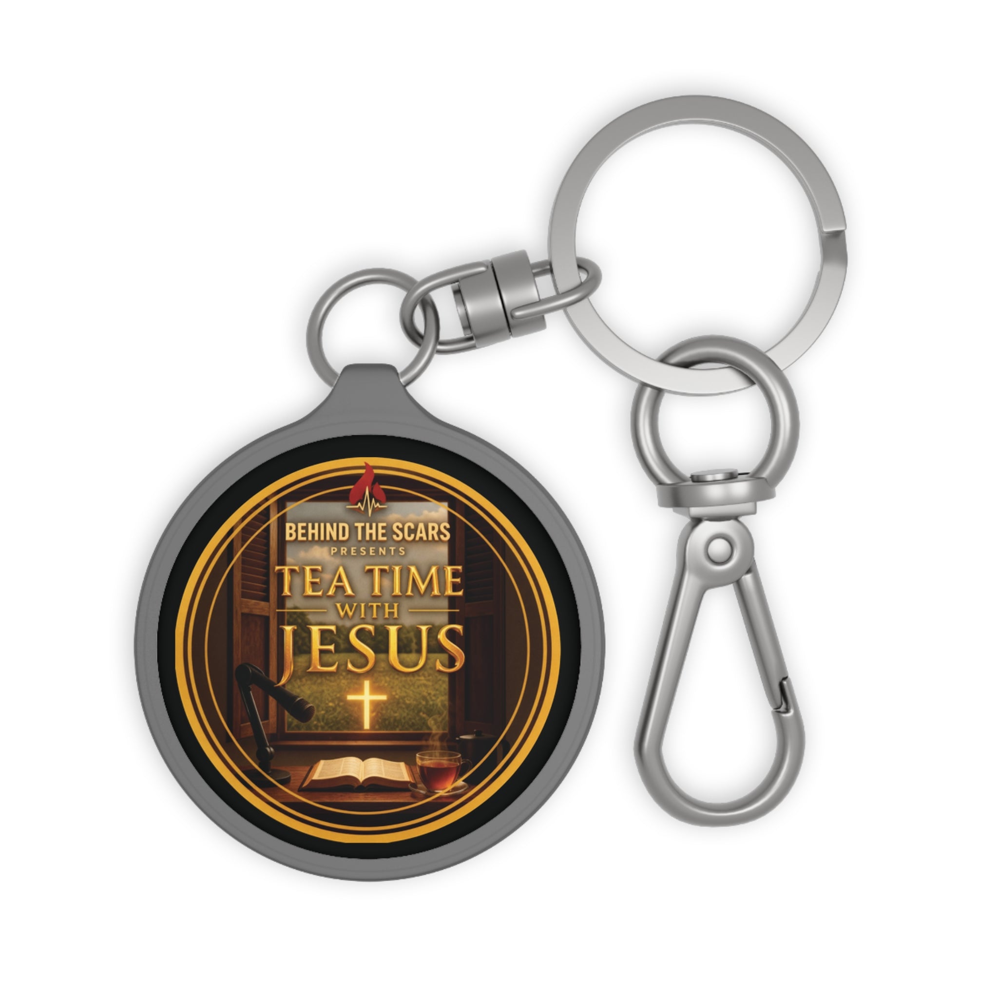 Keyring Tag — "Tea Time with Jesus" Keychain