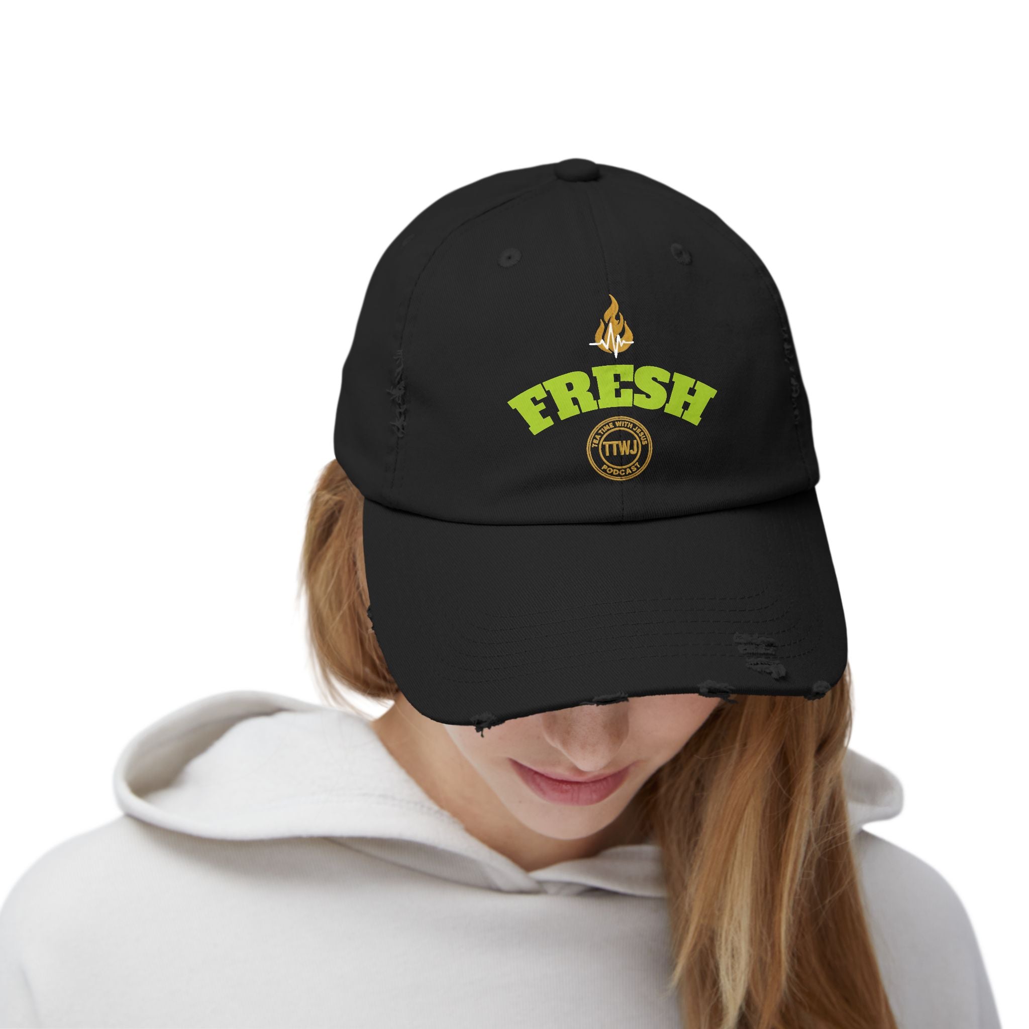 Tea Time with Jesus FRESH Distressed Cap