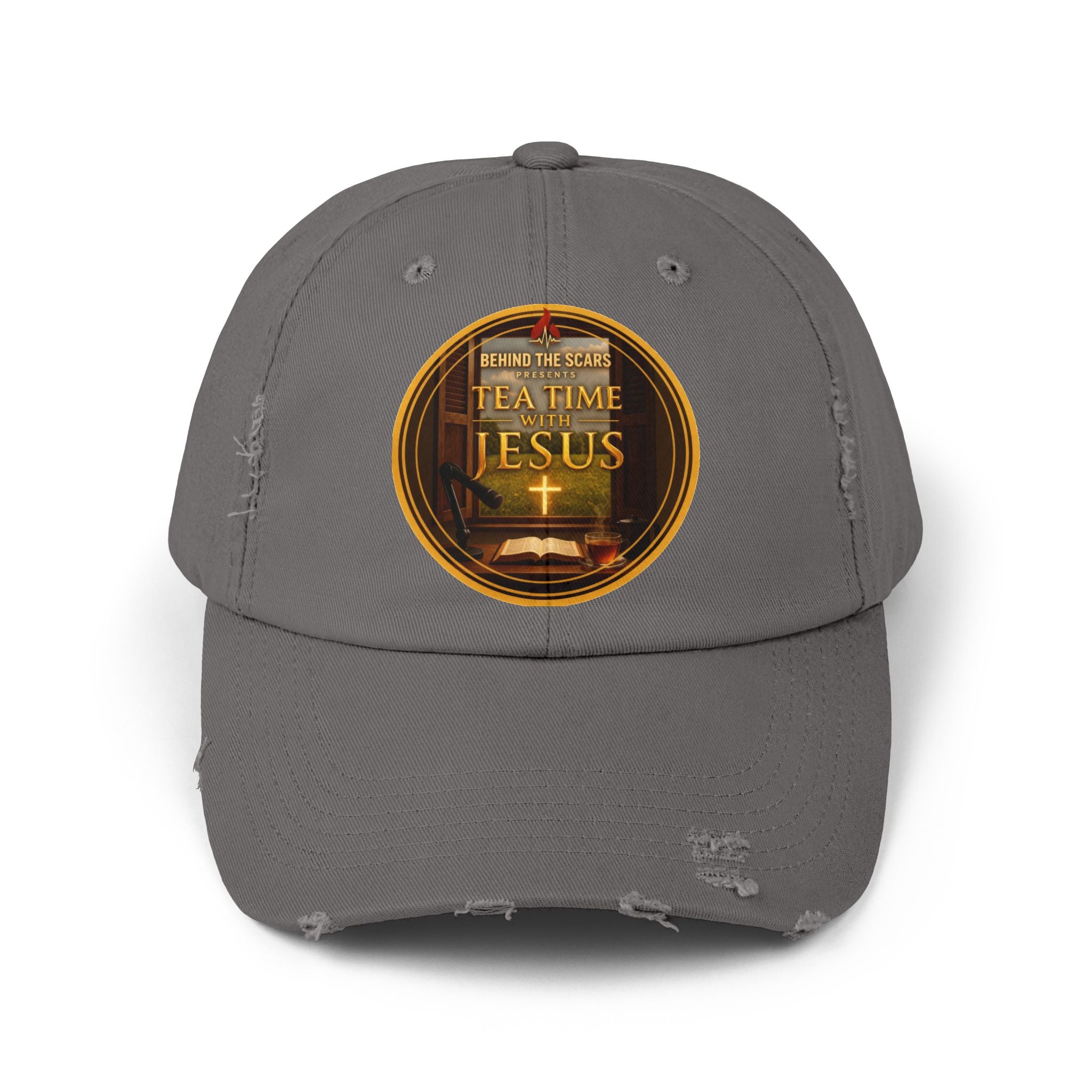 Tea Time with Jesus Distressed Cap