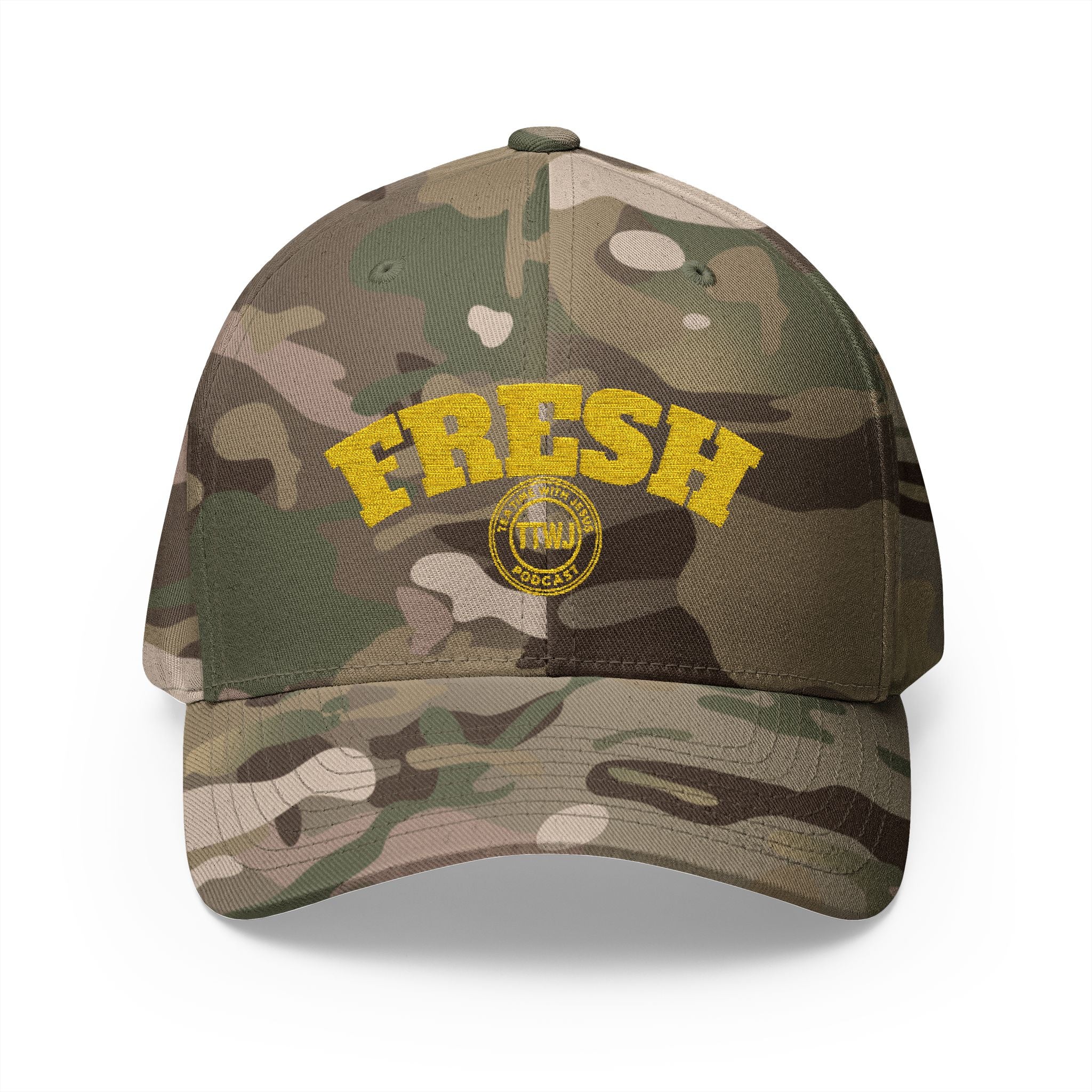 Fresh Embroidered Baseball Cap — Yellow 'FRESH' Design