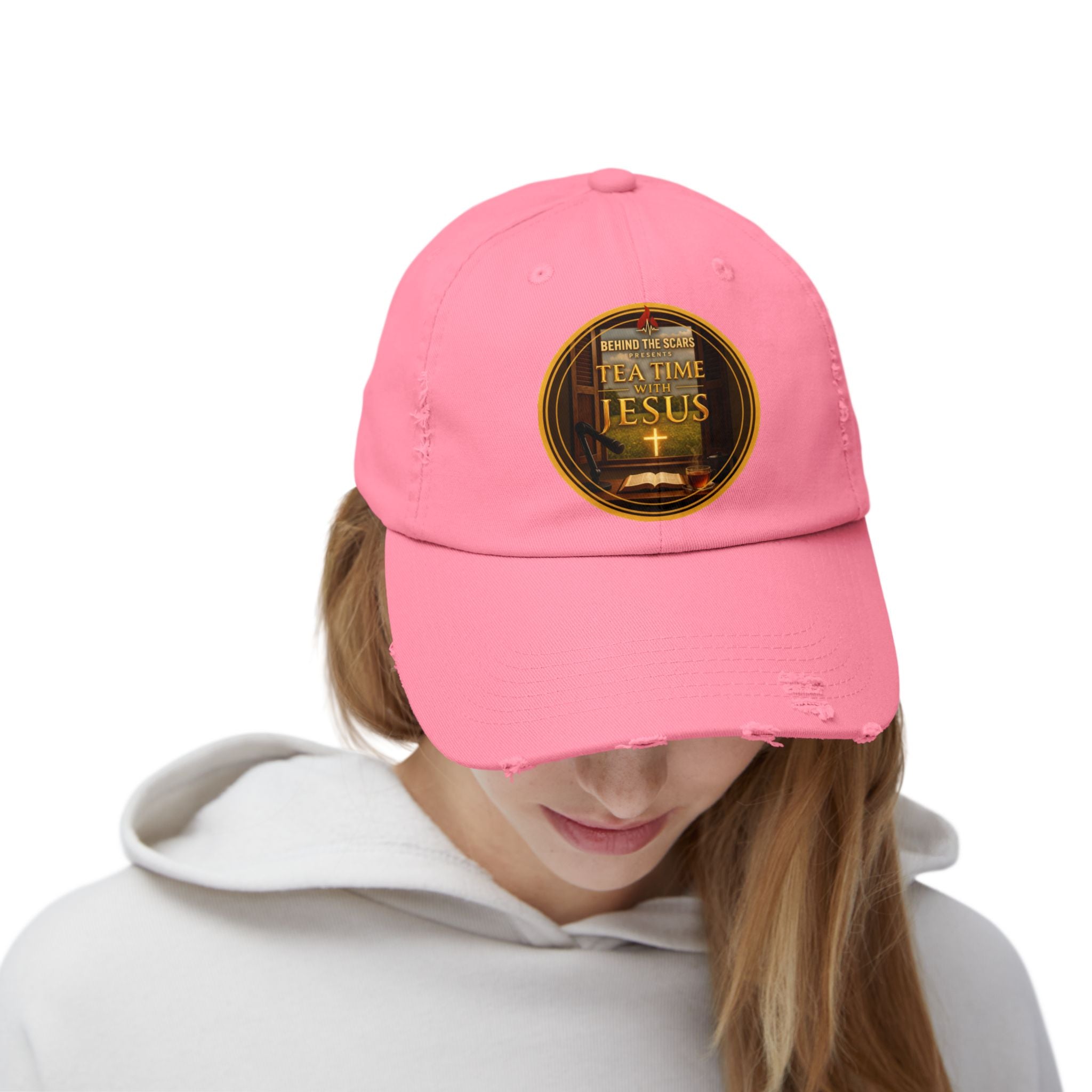 Tea Time with Jesus Distressed Cap