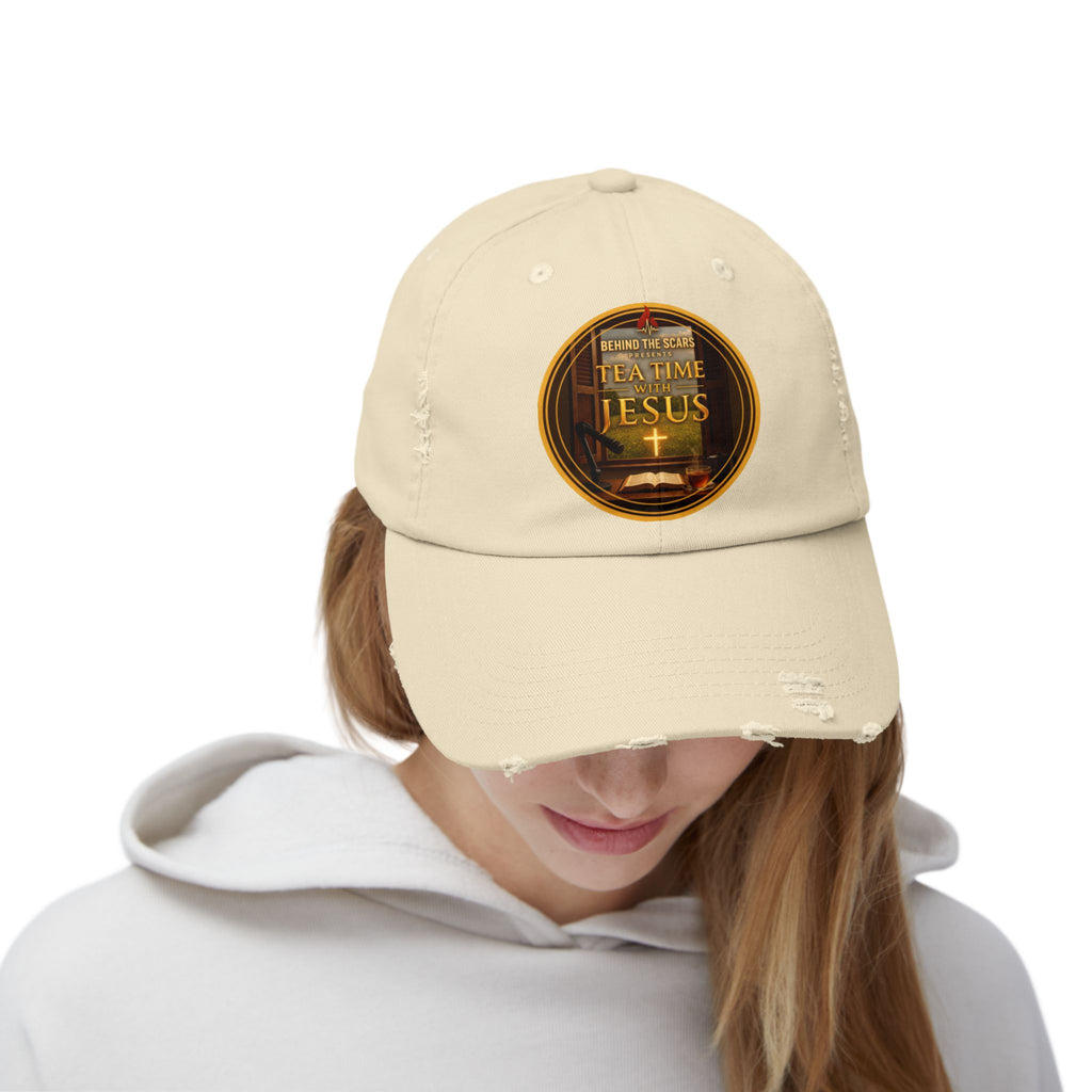 Tea Time with Jesus Distressed Cap