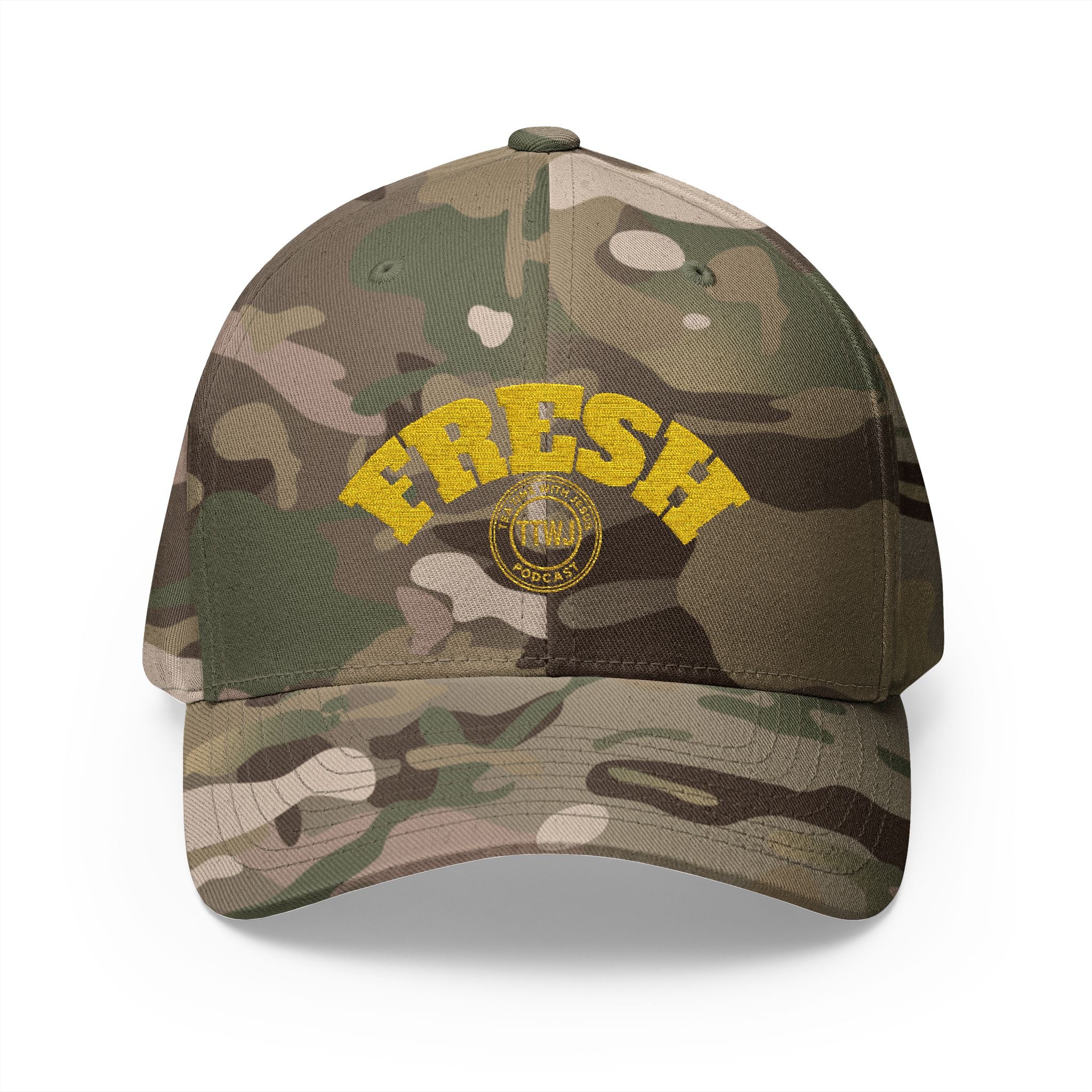 Fresh Embroidered Baseball Cap — Yellow 'FRESH' Design