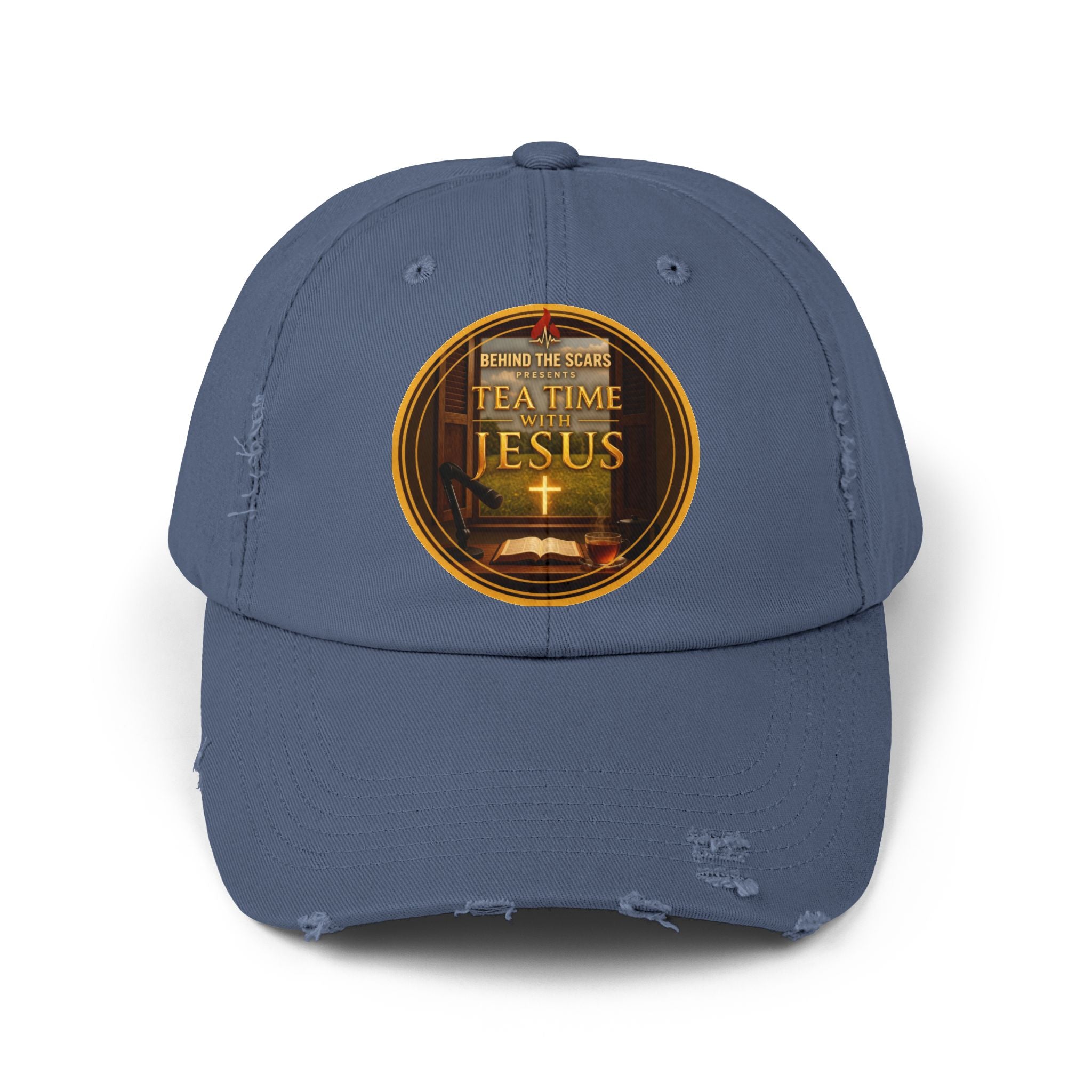 Tea Time with Jesus Distressed Cap
