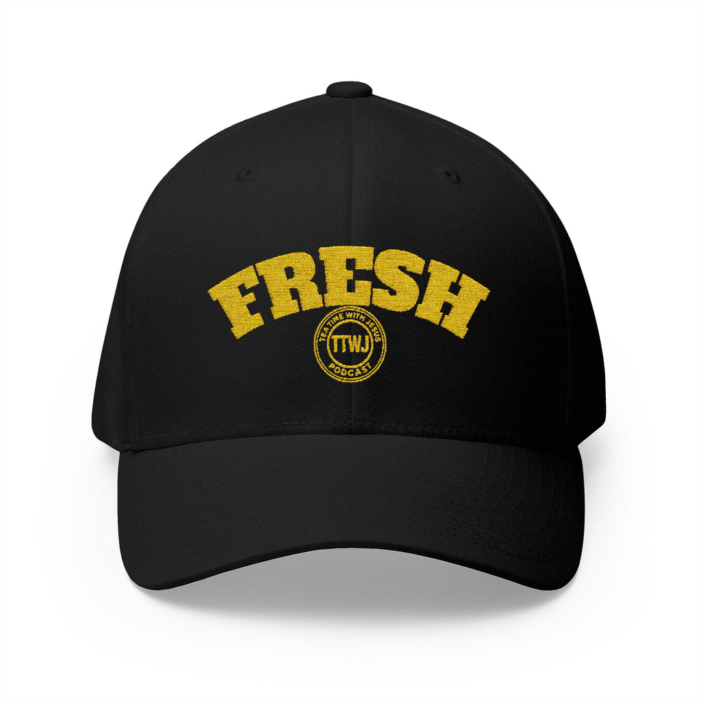 Fresh Embroidered Baseball Cap — Yellow 'FRESH' Design